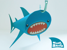 Papercraft de un tiburón.